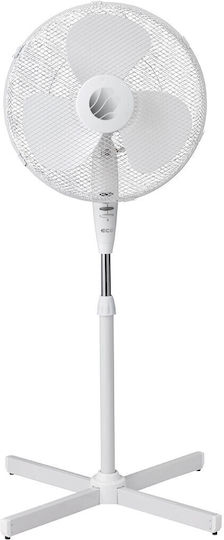 ECG FS40A Стоящ Вентилатор 50W С Диаметър 40см Бял