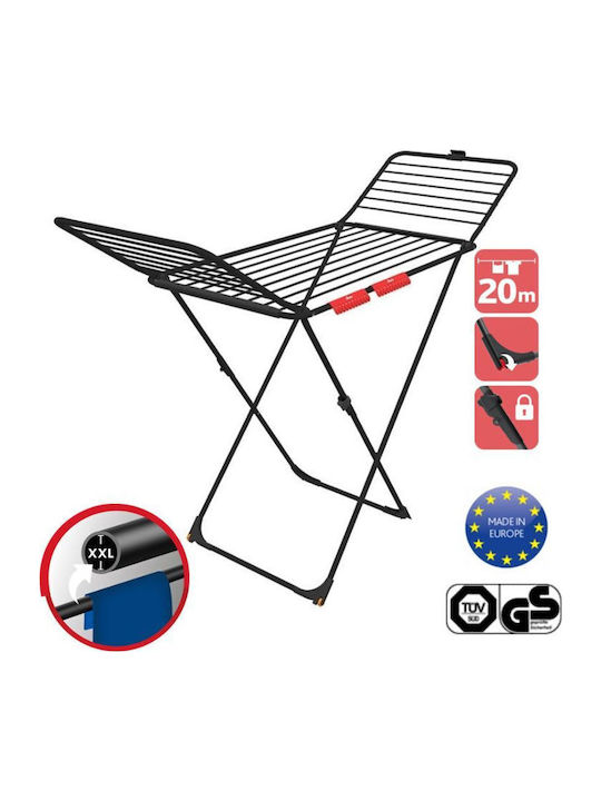Vileda Extra Folding Floor Clothes Drying Rack Aluminum with Hanging Length 20m