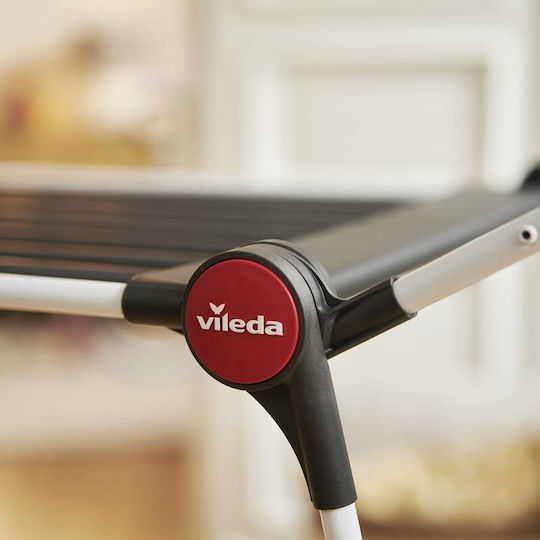 Vileda Soft Care Uscătoare Rufe Pliabilă De Pardoseală Din Aluminiu Cu Roți Cu Lungimea Suportului De Uscare A Hainelor 21m