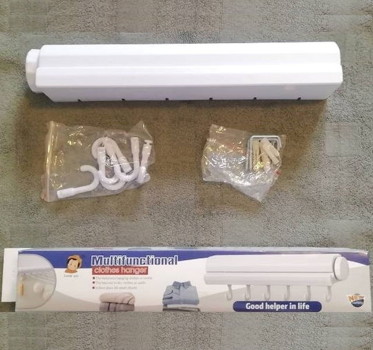 Factory LY 27644 Απλώστρα Τοίχου Πλαστική με Μήκος Απλώματος 3.75m