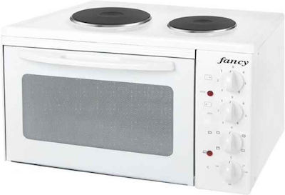 Fancy Electric Countertop Oven 31lt with 2 Burners Λευκό