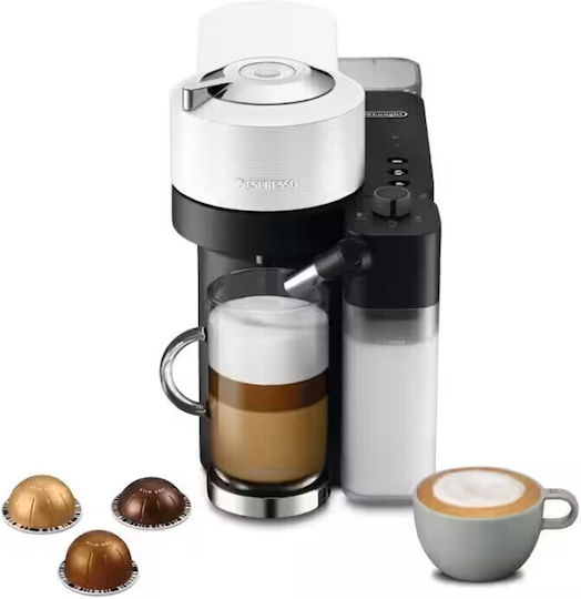 De'Longhi Lattissima Pod Coffee Machine for Vertuo Capsules 19bar Pressure with White Milk Frother
