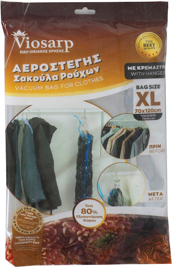 Viosarp Plastic Hanging Storage Bag For Clothes Airtight 70x120cm 1pcs