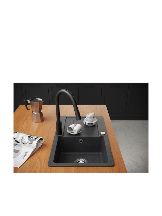 Steiner Quadron Julia Tall Kitchen Faucet Counter with Shower Brushed Steel