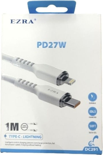 Ezra Φόρτισης USB-C to Lightning Cable White 1m (81002YTR30WH)