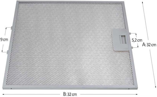 Vent Hood Filter Metal Type AEG Bosch Samsung Whirlpool 32 X 32 Cm
