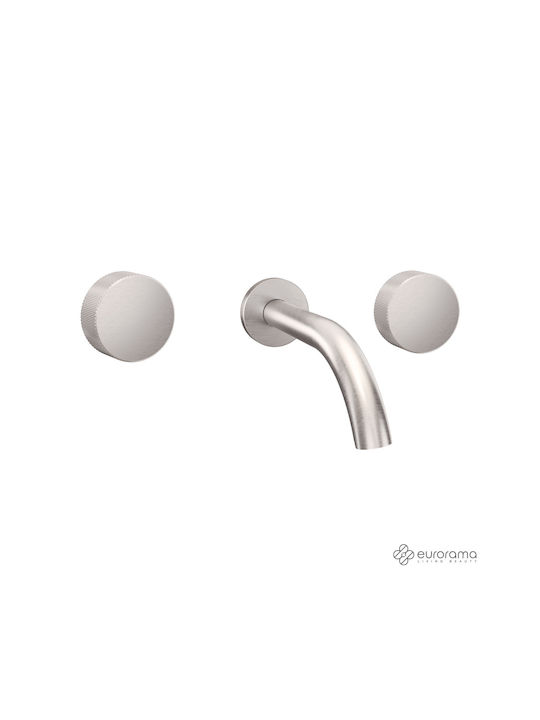 Eurorama Eletta Tecno Built-in Faucet Mixer for for Bathroom Sink Silver