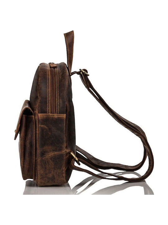Leder Damentasche Rucksack Braun