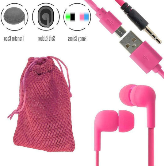 Ακουστικά Ψείρες In Ear Stereo Hi-Fi Ροζ