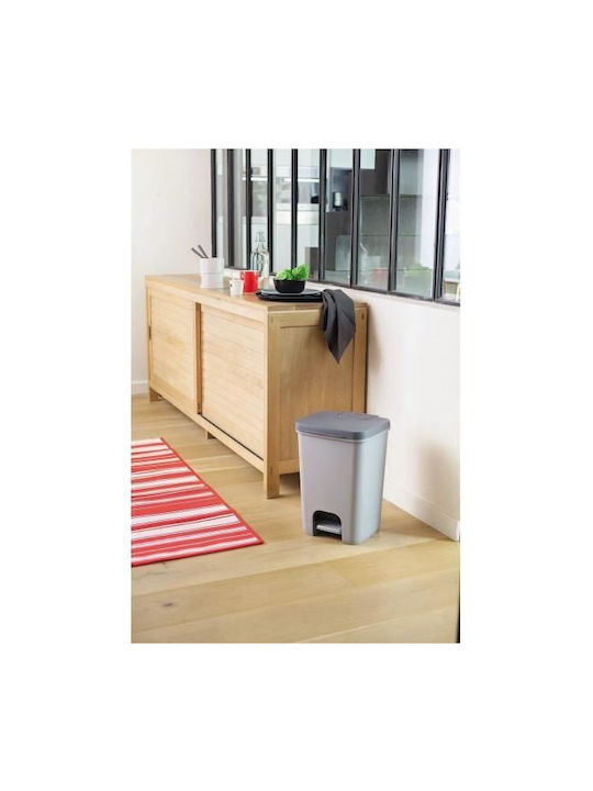 Curver Plastic Waste Bin with Pedal Gray 20lt