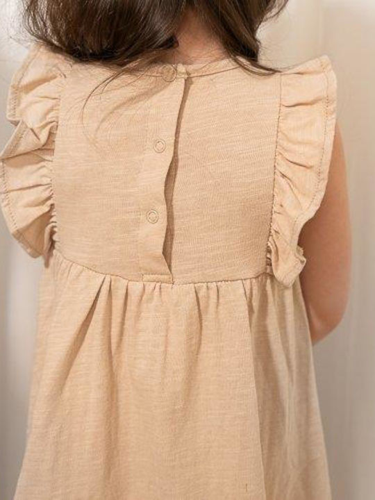 Kinderkleid Ärmellos Beige