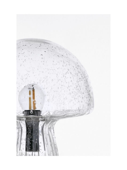 Bizzotto Glass Table Lamp LED with Gray Shade and Base