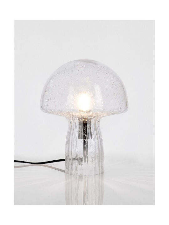 Bizzotto Glass Table Lamp LED with Gray Shade and Base