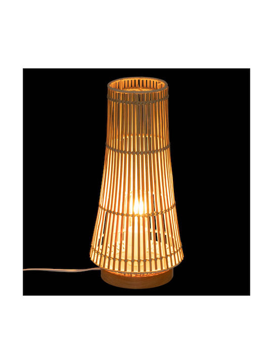 Atmosphera Mahe Wooden Table Lamp for E27 Socket with Beige Shade and Base