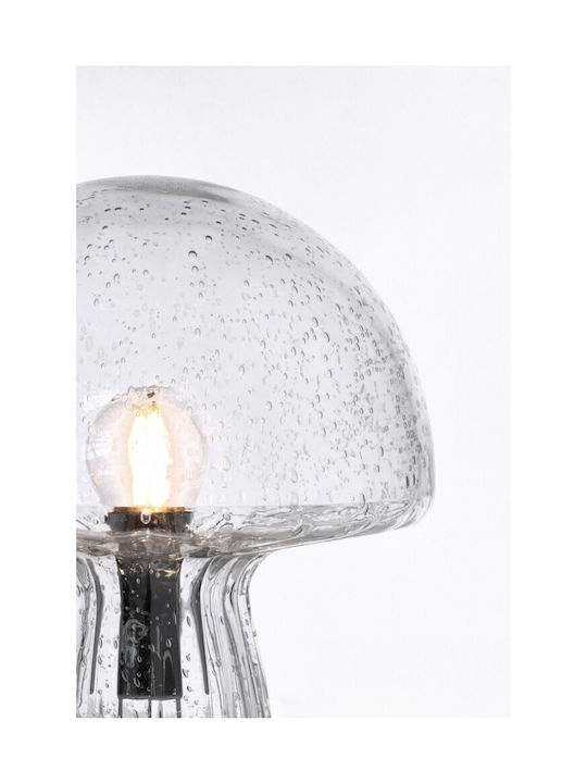 Bizzotto Glass Table Lamp LED with Gray Shade and Base