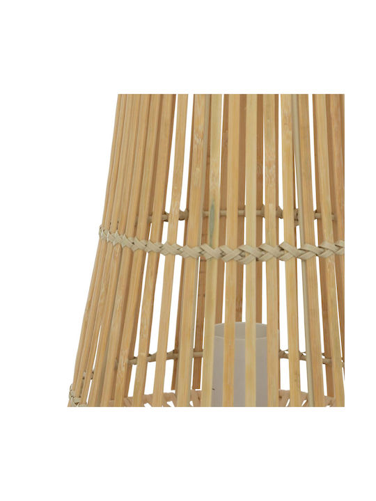 Atmosphera Mahe Wooden Table Lamp for E27 Socket with Beige Shade and Base