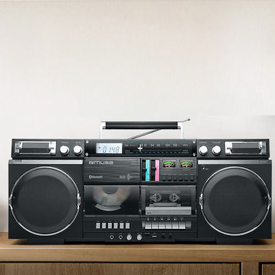 Muse Φορητό Ηχοσύστημα M-380 mit Bluetooth / CD-Spieler / MP3-Spieler / USB / Kassettenspieler / Radio in Schwarz Farbe