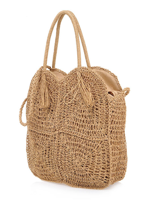 Damentasche Schultertasche Beige