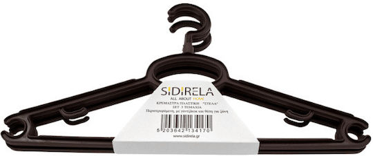 Sidirela Stella Clothes Hanger Black Ε-3417 3pcs