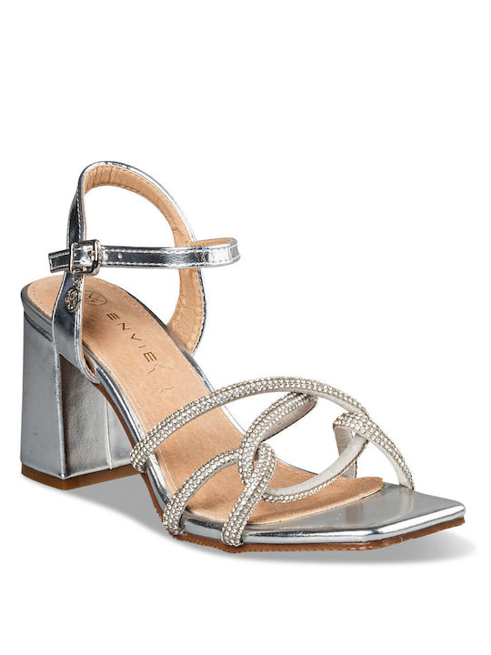 Envie Shoes Damen Sandalen in Silber Farbe