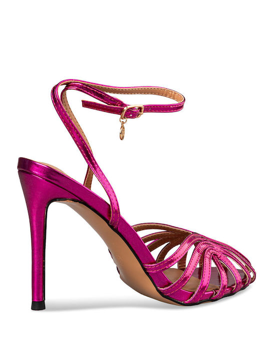 Envie Shoes Women's Sandals Pink with Thin High Heel