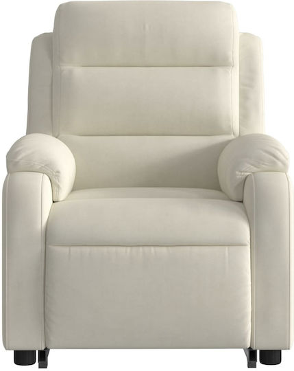 Relaxsessel Friseurwaschbecken mit Fußhocker Samt Cream 75x92.5x100cm