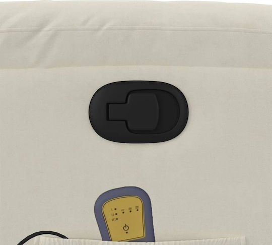 Relaxsessel Friseurwaschbecken mit Fußhocker Samt Cream 75x92.5x100cm
