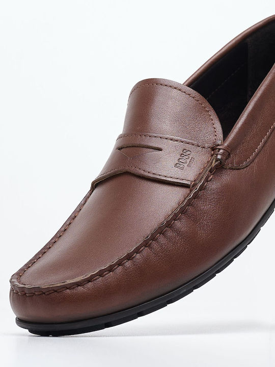 Δερμάτινα Ανδρικά Loafers σε Ταμπά Χρώμα