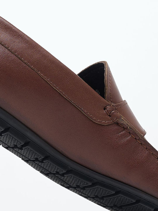 Δερμάτινα Ανδρικά Loafers σε Ταμπά Χρώμα