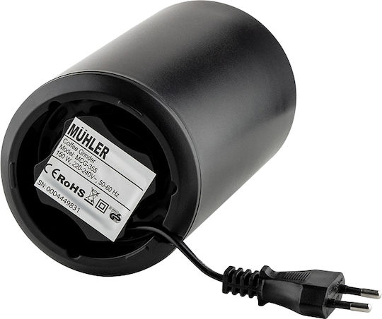 Muhler Electric Coffee Grinder 130W for 30gr Beans Black