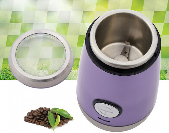 Heinner Electric Coffee Grinder 150W for 50gr Beans Purple