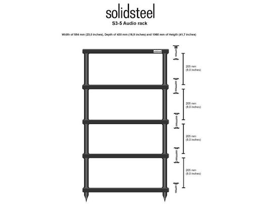 Solidsteel S3-5 Rack 5 Επιπέδων Λευκό 58.4x106x43cm
