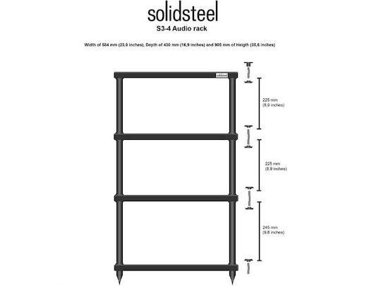 Solidsteel S3-4 Rack 4 Επιπέδων Λευκό 58.4x90.5x43cm