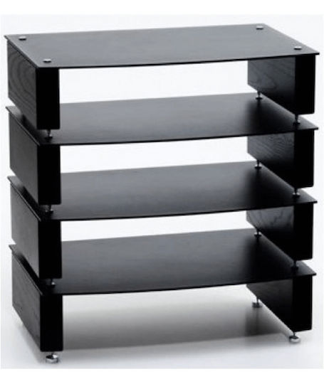 Custom Design Milan 6 Έπιπλο Hi-Fi White/Clear Glass 57x58.5x40cm