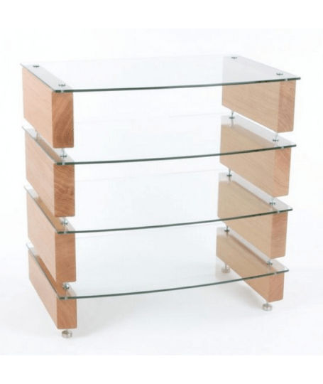Custom Design Milan 6 Έπιπλο Hi-Fi White/Clear Glass 57x58.5x40cm