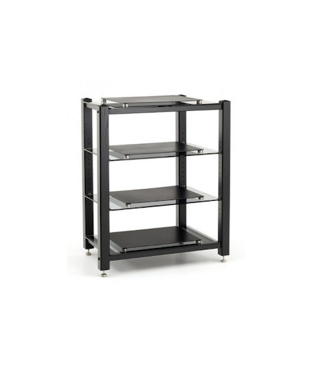 Custom Design Icon Signature 750 Έπιπλο Hi-Fi με 4 Ράφια Black/Black Glass 66x77.5x43cm