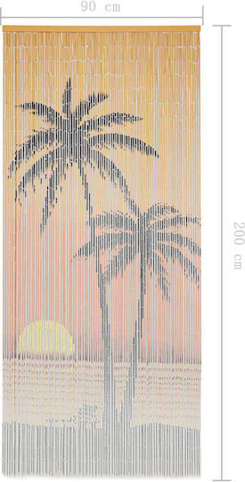 vidaXL Bamboo Door Curtain Multicolour 90x200cm 45736