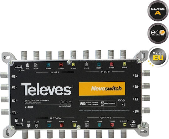 Televes Nevoswitch 9 Inputs - 8 Outputs Multiswitch Satellite 714601