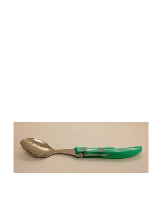 Claude Dozorme Laguiole Spoon Set Desert / Ice Cream Stainless Blue Green 6pcs