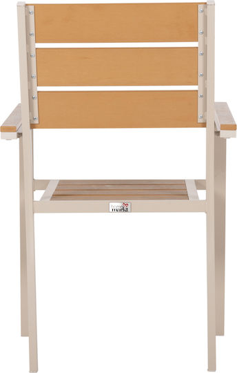 Outdoor-Sessel Aluminium Saga Champagne 44.5x29x86εκ.