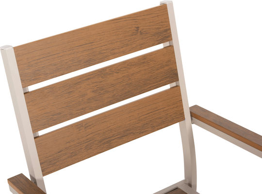 Outdoor-Sessel Aluminium Saga Champagne 44.5x29x86εκ.
