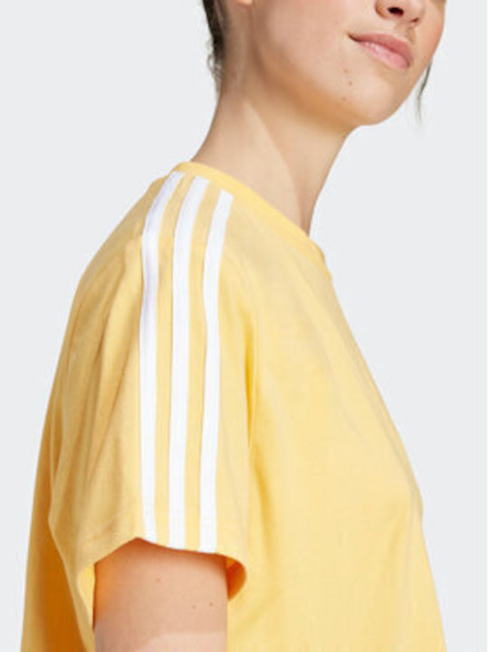 Adidas Essentials 3-stripes Γυναικείο Αθλητικό T-shirt Κίτρινο