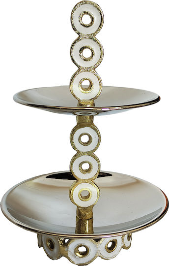 Capolavoro Inox Dessert Tower Stand with 2 Tiers Silver Ø15cmxY23cm