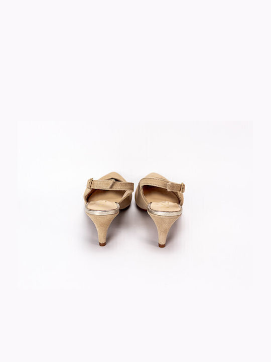 Mlv Leather Beige Heels