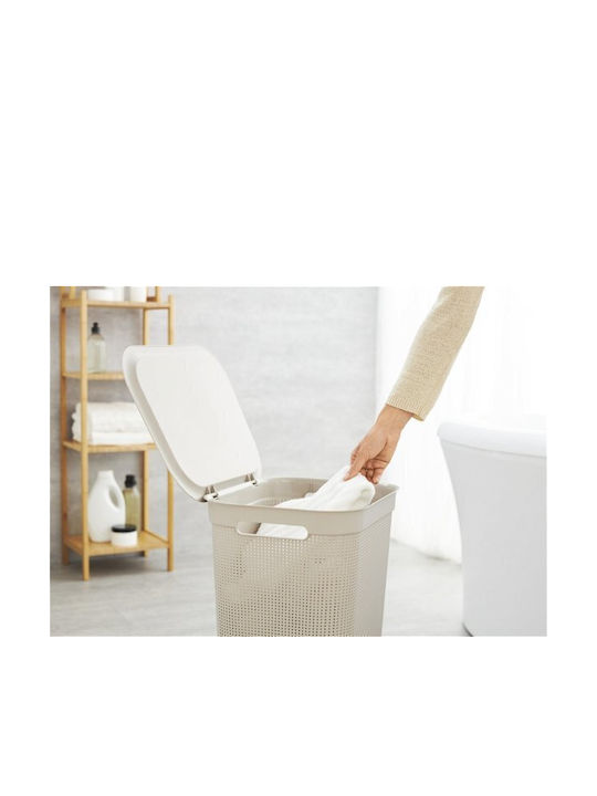 Rotho Babydesign Coș De Rufe Din Plastic 50L Cu Capac 43.1x34x52.9cm Maro