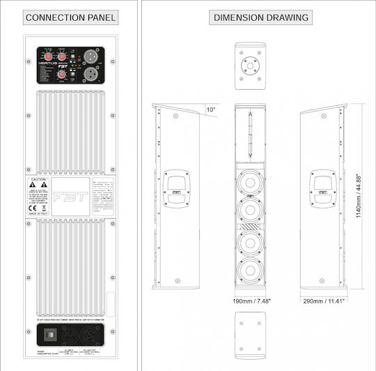 FBT VT4000 Aktiv Sprecher PA 4200W mit Woofer 5"
