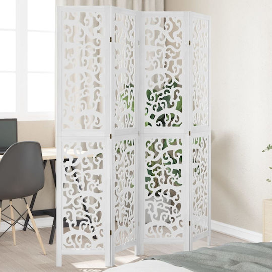 vidaXL Decorative Room Divider Wooden with 4 Panels 140x200cm