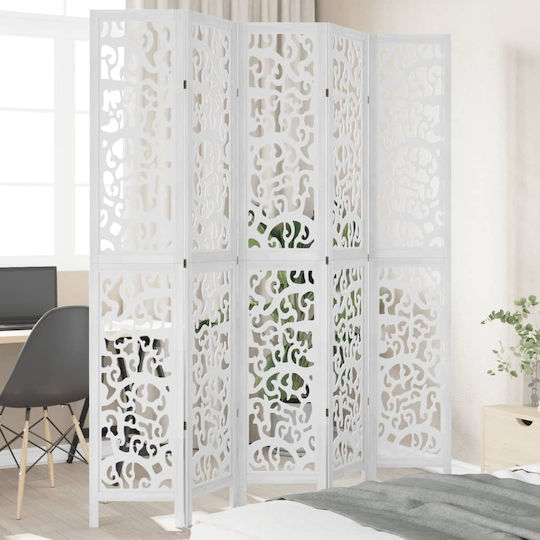vidaXL Dekorativer Raumteiler Hölzernes mit 5 Paneelen 175x220cm