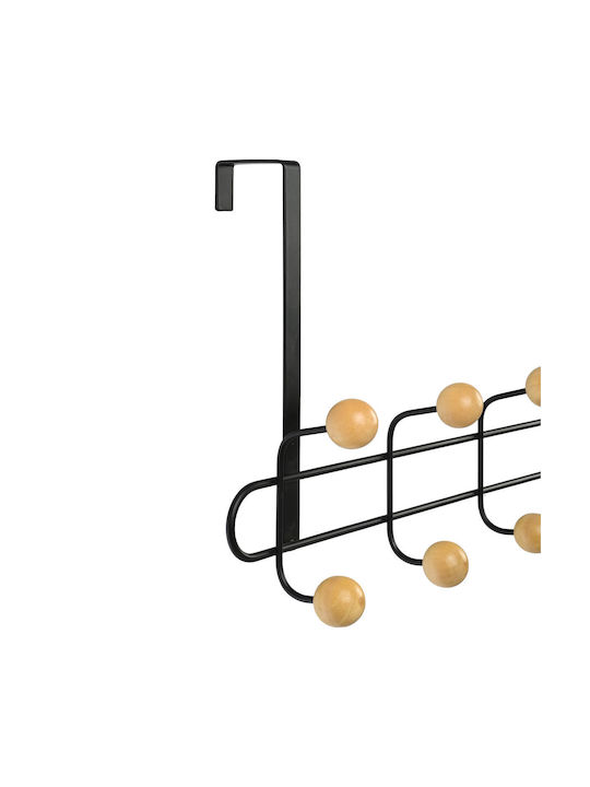 Door Hook Metallic 52x7.5x23cm 10 Slots Black