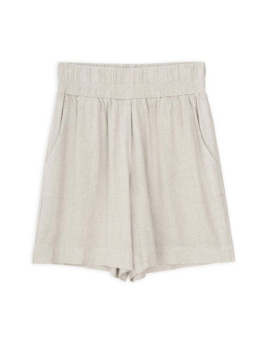 Philosophy Wear Women's Linen High-waisted Shorts Beige